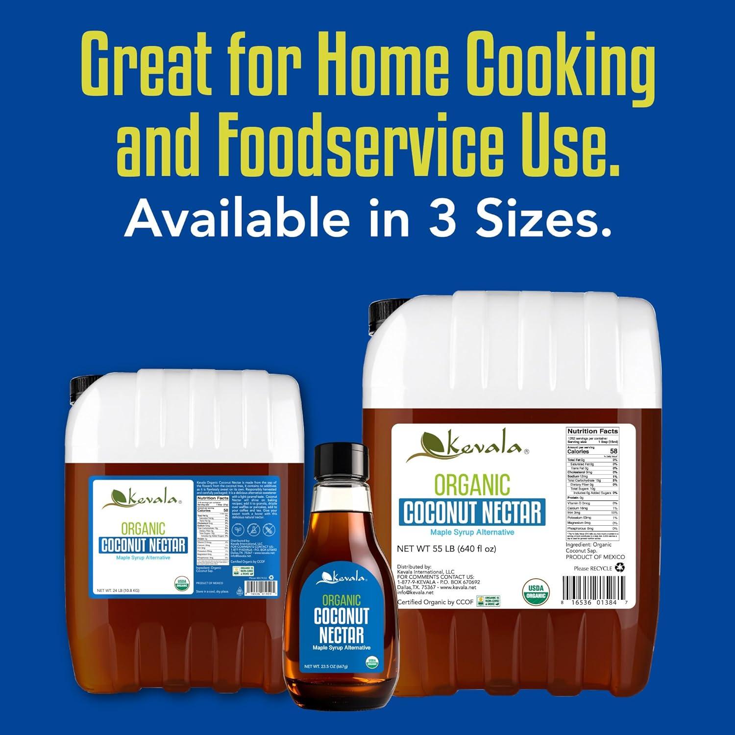 image:imageKevala Organic Coconut Nectar No Gluten Vegan No Added Sugar Natural Maple Syrup Alternative Extract From Coconuts Great for Pancakes 235 oz783 Fl Oz Pack of 3