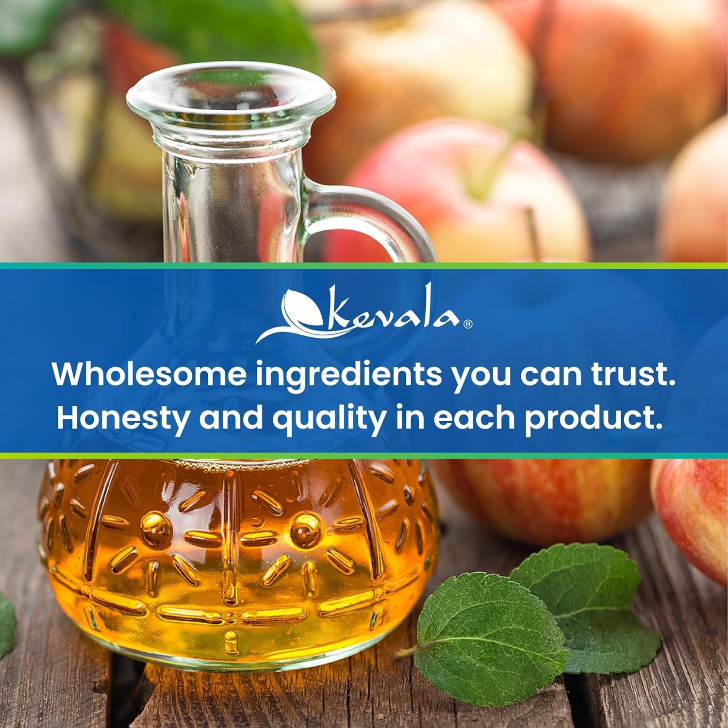 image:imageKevala Organic Raw Apple Cider Vinegar Glass Bottle Unfiltered and Unpasteurized Apple Cider Vinegar with Mother for Cooking Made with Selected Fresh Apples Ingredient for Immunity Shots 8 oz8 Fl Oz Pack of 1