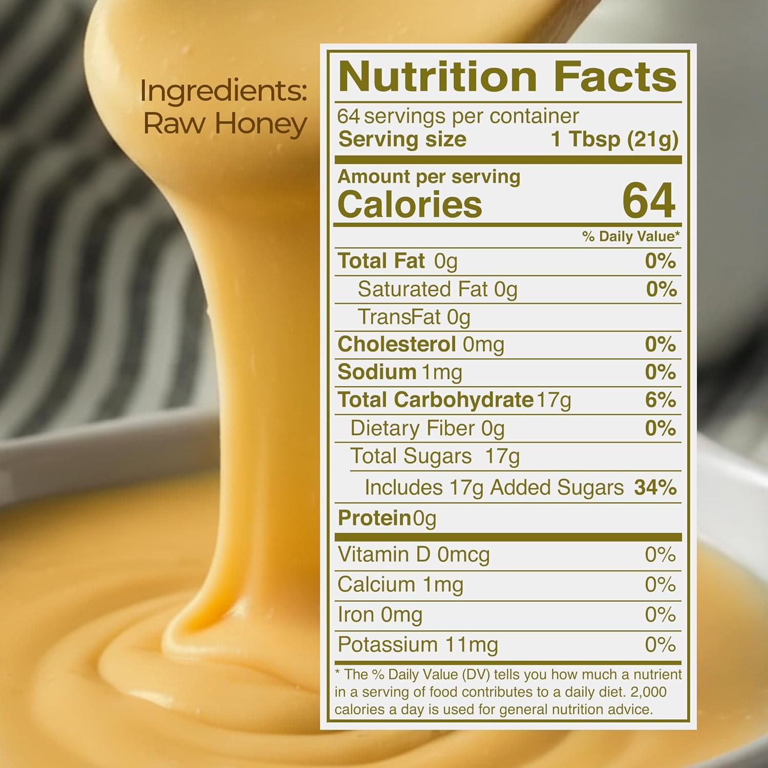 image:imageKevala Raw Unfiltered Honey Pure Honey for Daily Baking and Cooking Authentic Sweetness with no Added Sugar Deliciously Nutritious Addition to Tea and Coffee Natural Skincare Ingredient 3 lb3 Fl Oz Pack of 1