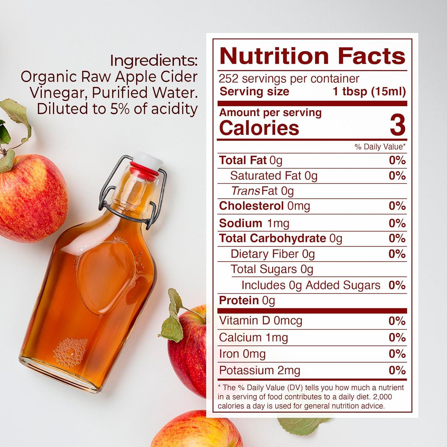 image:imageKevala Vinagre de Manzana Orgnico Vinagre Crudo con la Madre Sin Filtrar y Sin Pasteurizar Producto Limpio Sin Aditivos Ideal para tus Recetas Elaborado con Manzanas Frescas 378 L 1 Galn