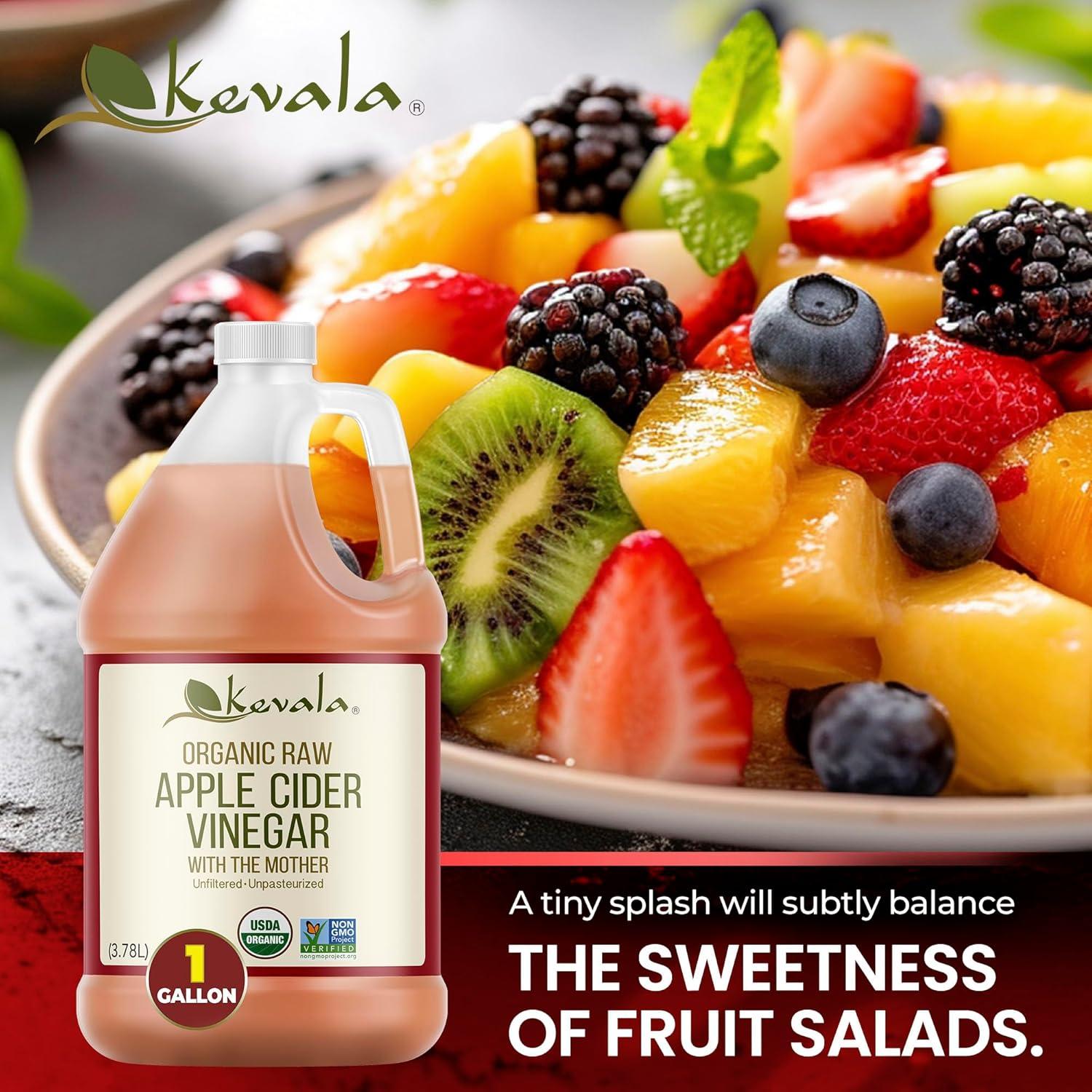 image:imageKevala Vinagre de Manzana Orgnico Vinagre Crudo con la Madre Sin Filtrar y Sin Pasteurizar Producto Limpio Sin Aditivos Ideal para tus Recetas Elaborado con Manzanas Frescas 378 L 1 Galn