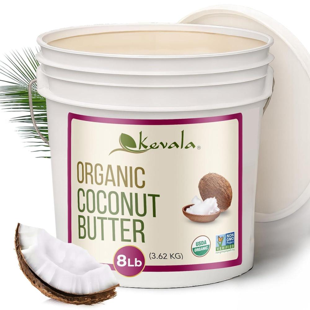image:imageKevala Organic Coconut Butter  Nutritious Addition to Baking and Cooking Made in USA Creamy Spread for Toasts and Desserts Ingredient for Homemade Skincare and Haircare Cosmetics Bulk Size 8 lb