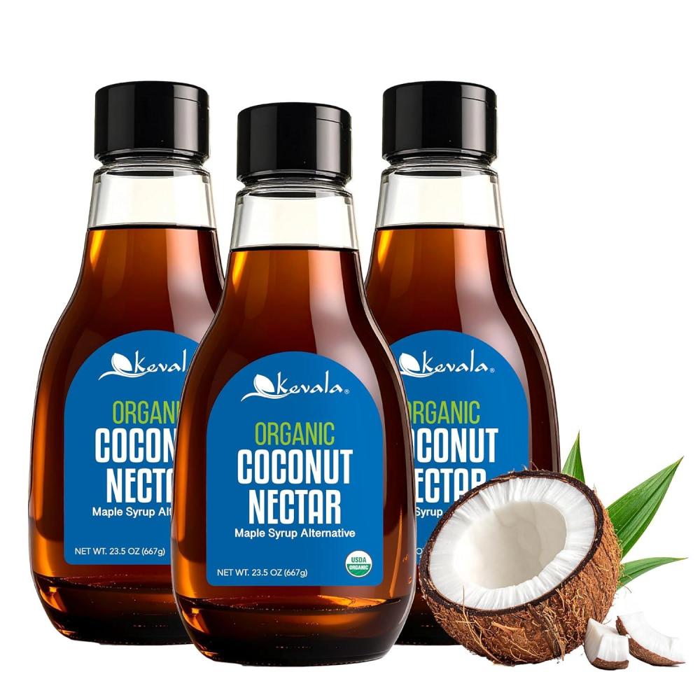 image:imageKevala Organic Coconut Nectar No Gluten Vegan No Added Sugar Natural Maple Syrup Alternative Extract From Coconuts Great for Pancakes 235 oz783 Fl Oz Pack of 3