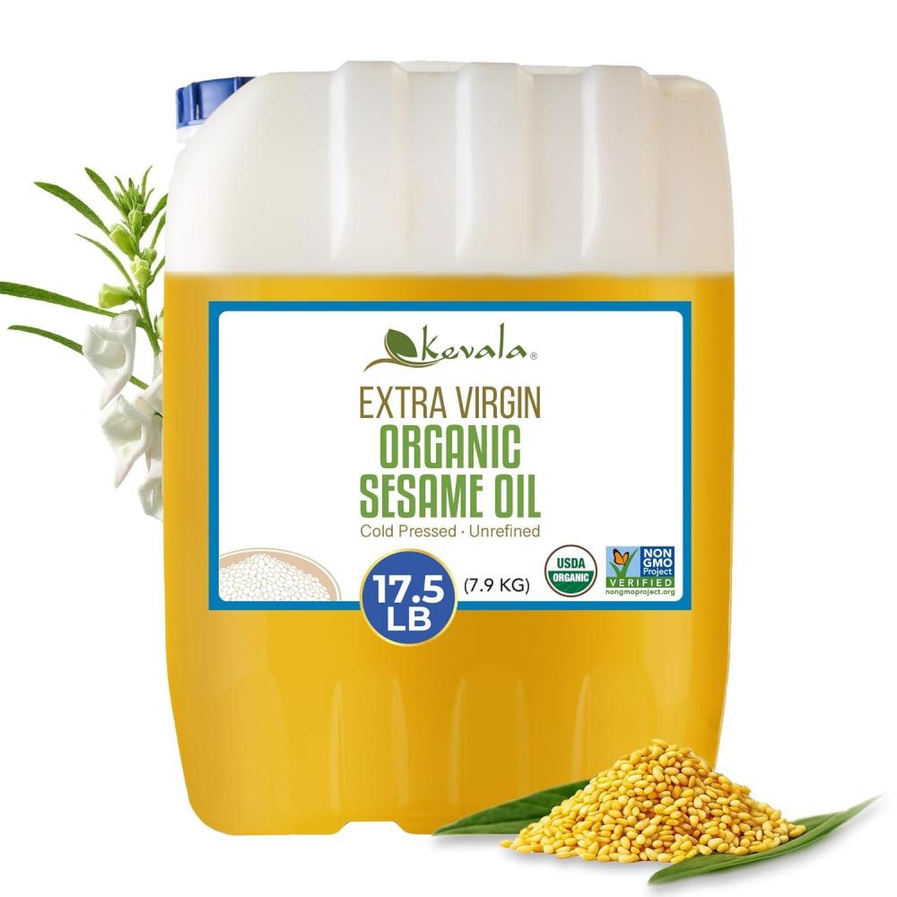 image:imageKevala Organic Extra Virgin Sesame Oil  175 lb  Sesame Seed Organic  Cooking Oil  Cold Pressed  Unrefined
