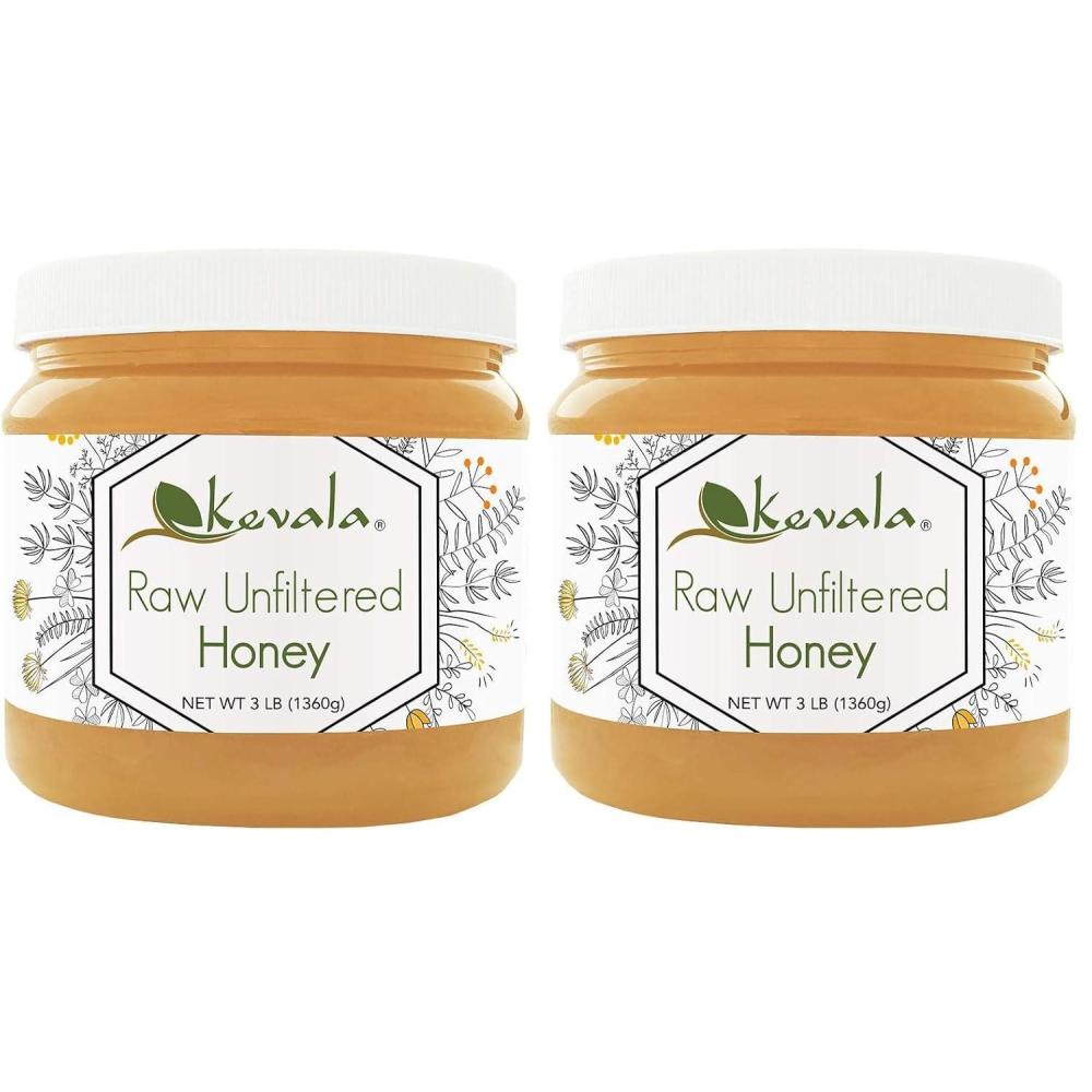 image:imageKevala Raw Unfiltered Honey  Pure Honey for Daily Baking and Cooking Authentic Sweetness with no Added Sugar Deliciously Nutritious Addition to Tea and Coffee Natural Skincare Ingredient 3 lb48 Ounce Pack of 2