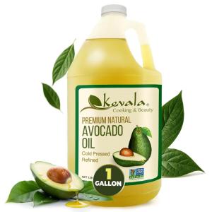 Kevala Avocado Oil – Cold Pressed | Non‑GMO Project Verified & Kosher | Multipurpose for High Smoke Point Cooking, Roasting, Sautéing & Skin Moisturizing – Ideal Kitchen Staple – 8 Fl Oz (Pack of 1)(128 fl oz (Pack of 1))