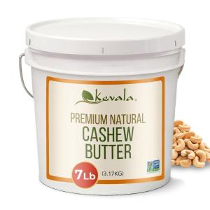 Kevala Cashew Butter – Spreadable Cashew Cream for Toasts and Pancakes, Made with no Palm Oil and no Preservatives, Nutty Base for Sauces, Peanut Butter Substitute for Breakfasts, Bulk Size 7 lb