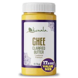 Kevala Clarified Butter Ghee – Grass‑Fed, Lactose & Casein Free, High Smoke Point Cooking & Baking Butter Alternative – Keto & Gluten Free Spread & Oil Substitute (17.6 oz)(17.6 oz)