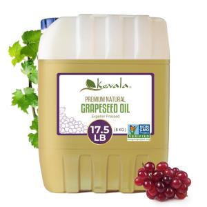 Kevala Grapeseed Oil – Made with a Premium Selection of Grapes, Great for Cooking and Baking, Enhances Freshness of Vegetables in Salads, Powerful Addition to Daily Skincare, Bulk Size 17.5 lb
