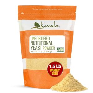 Kevala Nutritional Yeast – Premium Non Fortified Powder for Vegan Cooking, Product of USA, Seasoning with a Cheesy Flavor, Dry Yeast With No Added Salt for Everyday Vegan Food Nutrition, 1.5 lb