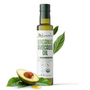 Kevala Organic Avocado Oil – 8.5 oz – 250 ml – Cold Pressed – Avocado Oil for Cooking – Organic Vegetable – High Smoke Point – For Skin and Hair