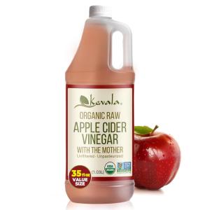 Kevala Organic Raw Apple Cider Vinegar – Excellent for Daily Use in Cooking and Baking, Free from Common Allergens Such as Gluten and Peanuts, Ingredient for Vinaigrettes and Dressings, 35 oz(35 Fl Oz (Pack of 1))