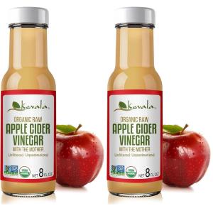Kevala Organic Raw Apple Cider Vinegar – Glass Bottle, Unfiltered and Unpasteurized Apple Cider Vinegar with Mother for Cooking, Made with Selected Fresh Apples, Ingredient for Immunity Shots, 8 oz(8 Fl Oz (Pack of 2))