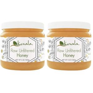 Kevala Raw Unfiltered Honey – Pure Honey for Daily Baking and Cooking, Authentic Sweetness with no Added Sugar, Deliciously Nutritious Addition to Tea and Coffee, Natural Skincare Ingredient, 3 lb(48 Ounce (Pack of 2))