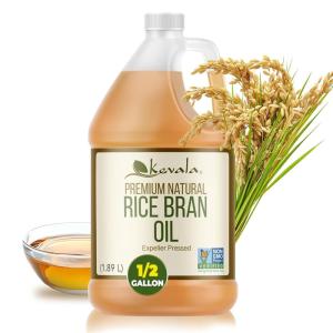 Kevala Rice Bran Oil – Smooth Oil with Delicate Scent and Flavor for Baking, Great for Home and Restaurant Cooking, Packed with Vitamin E and Antioxidants, Bulk Size Bottle 128 fl oz, 1 gal(64 Fl Oz (Pack of 1))
