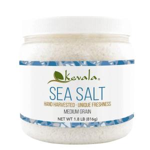 Kevala Sea Salt – 1.8 lb – 816 g – For Cooking – Pure – For Baking – Sea Salt Bulk – Medium Grain – Hand Harvested – Unrefined – Gourmet