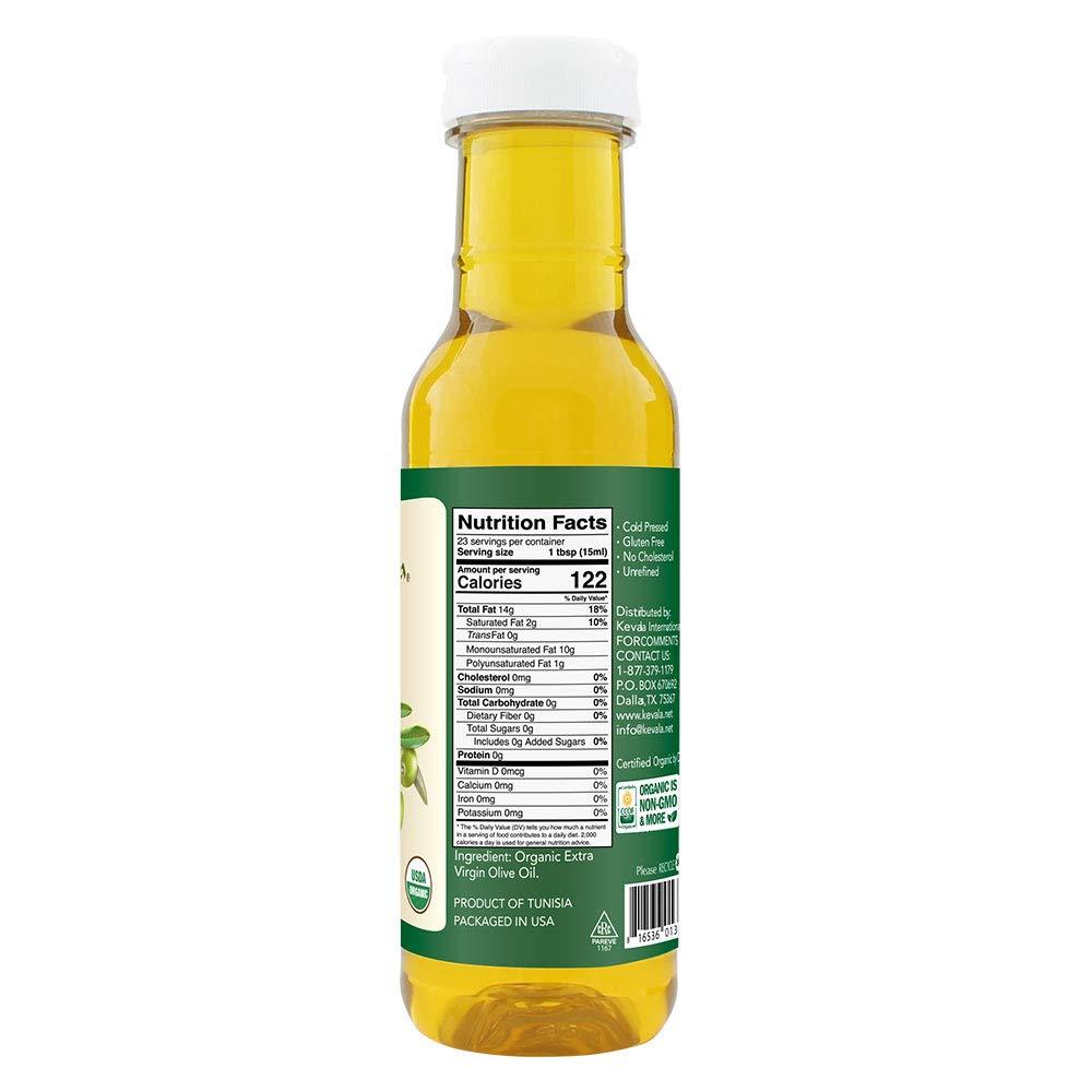 image:imageKevala Extra Virgin Organic Olive Oil For Baking and Sauting in Daily Cooking Finishing Touch to your Favorite Recipes Enjoyed in Many Cuisines Natural Addition to Skincare and Haircare 12 oz