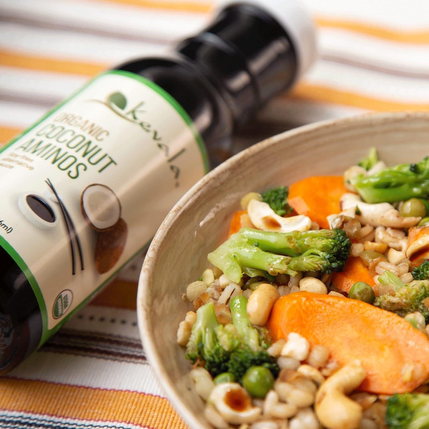 image:imageKevala Organic Coconut Aminos SoyFree Seasoning from Coconut Nectar amp Blossom Sap GlutenFree Kosher Vegan USDA Organic NonGMO Soy Sauce Alternative 128 Fl Oz Pack of 1Coconut