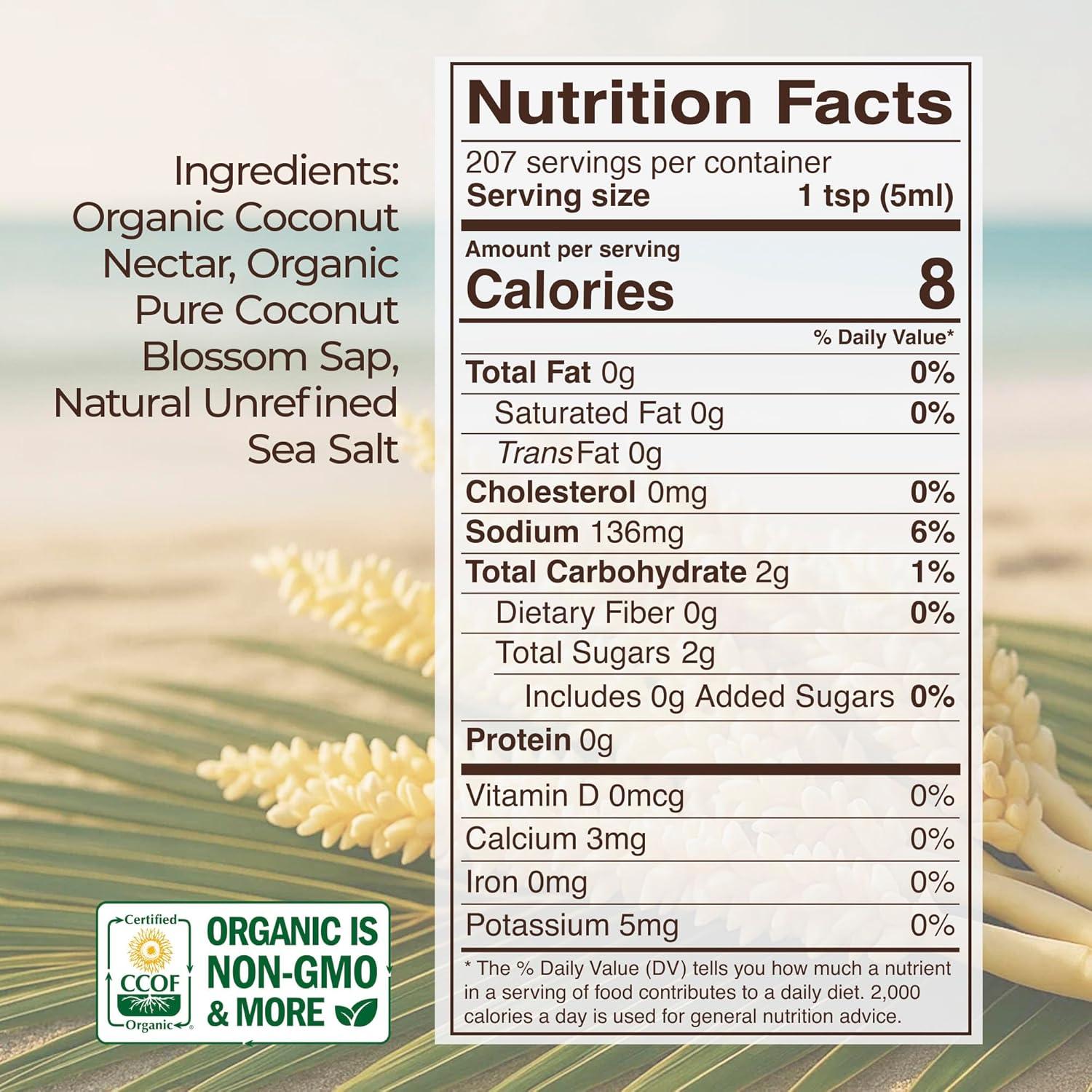 image:imageKevala Organic Coconut Aminos SoyFree Seasoning from Coconut Nectar amp Blossom Sap GlutenFree Kosher Vegan USDA Organic NonGMO Soy Sauce Alternative 128 Fl Oz Pack of 1Umami