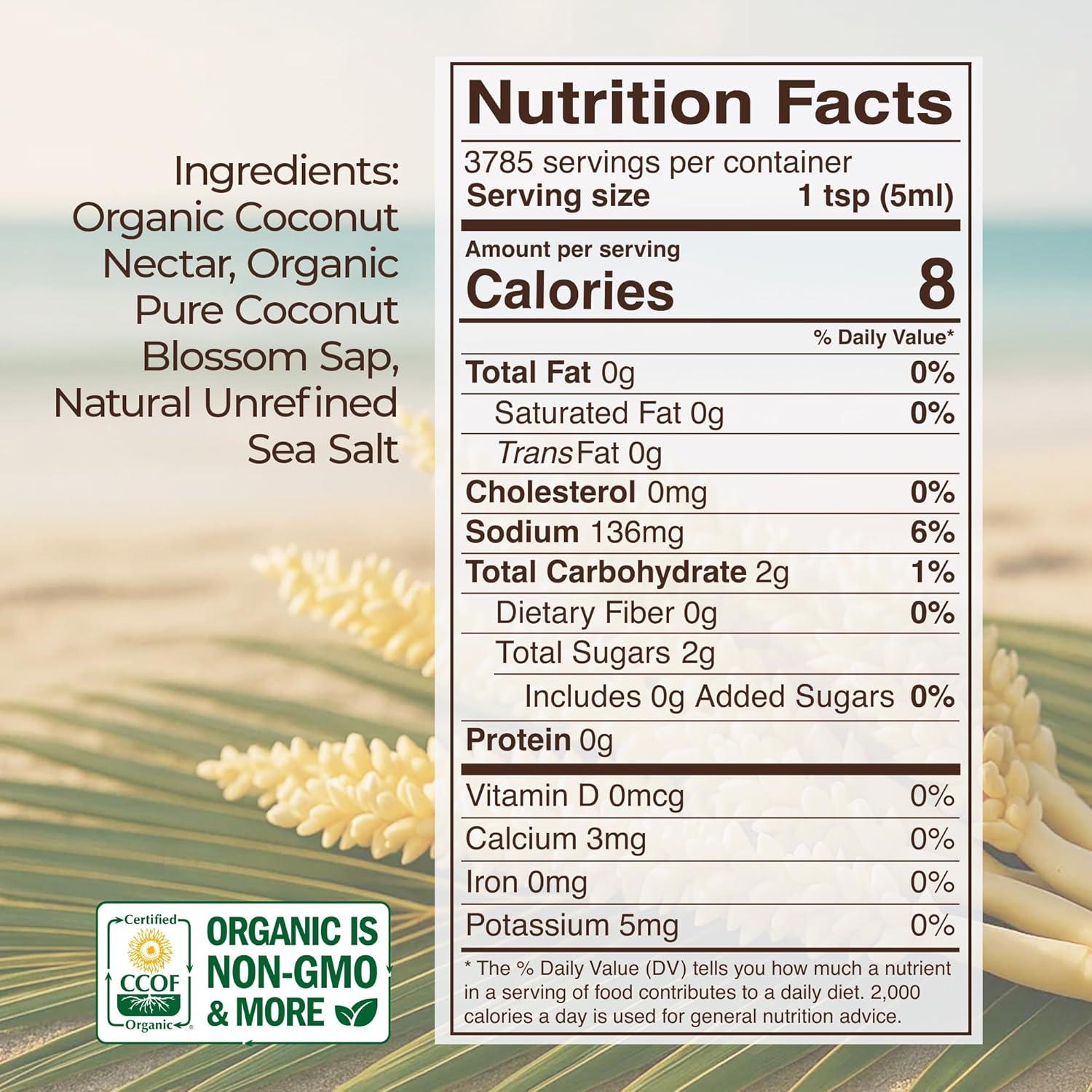 image:imageKevala Organic Coconut Aminos SoyFree Seasoning from Coconut Nectar amp Blossom Sap GlutenFree Kosher Vegan USDA Organic NonGMO Soy Sauce Alternative 128 Fl Oz Pack of 1Coconut
