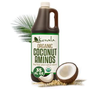 Kevala Organic Coconut Aminos Soy-Free Seasoning from Coconut Nectar & Blossom Sap | Gluten-Free, Kosher, Vegan, USDA Organic, Non-GMO | Soy Sauce Alternative (128 Fl Oz (Pack of 1))(Umami)
